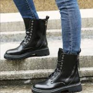 Women US 8.5 (Men 6.5) Biltrite Black Combat Boots